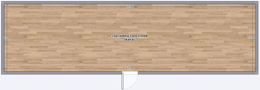 Dom Modułowy ZEUS 4.5m x 14m Wariant podstawowy - Plan pusty
